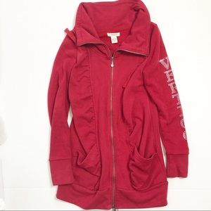 Vertigo Paris Crimson Zip-Up Sweatshirt